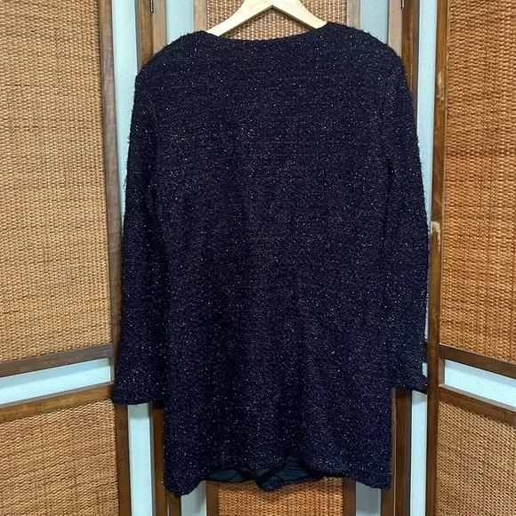 St. John Couture Purple Sparkly Cardigan size 14 - Picture 6 of 7